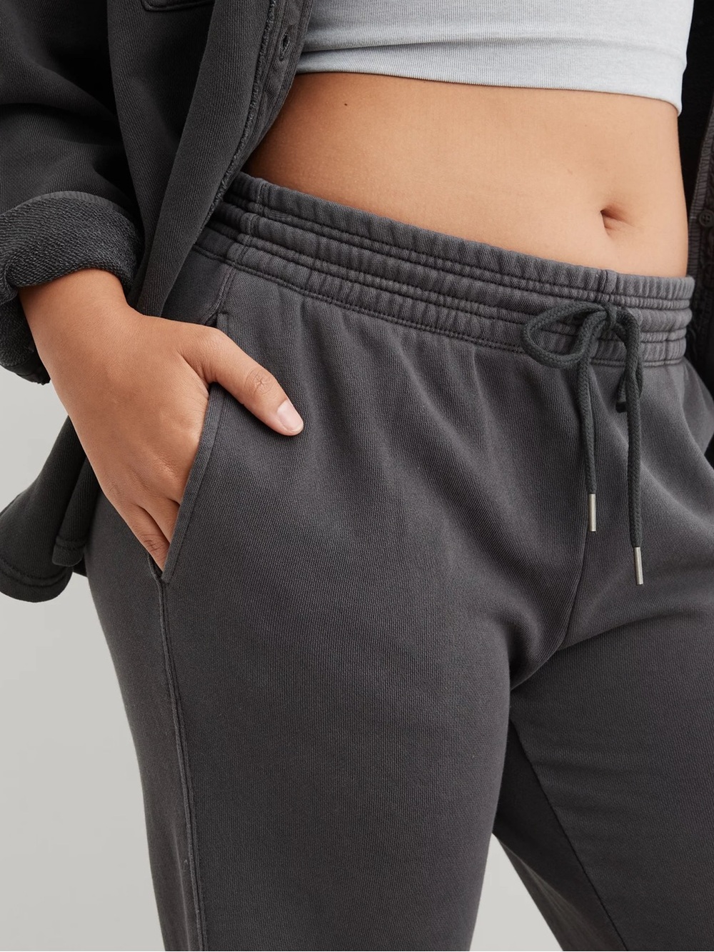 Aerie Gray Jogger Sweatpants Women’s Large L/G Drawstring Lounge Casual - Picture 4 of 15